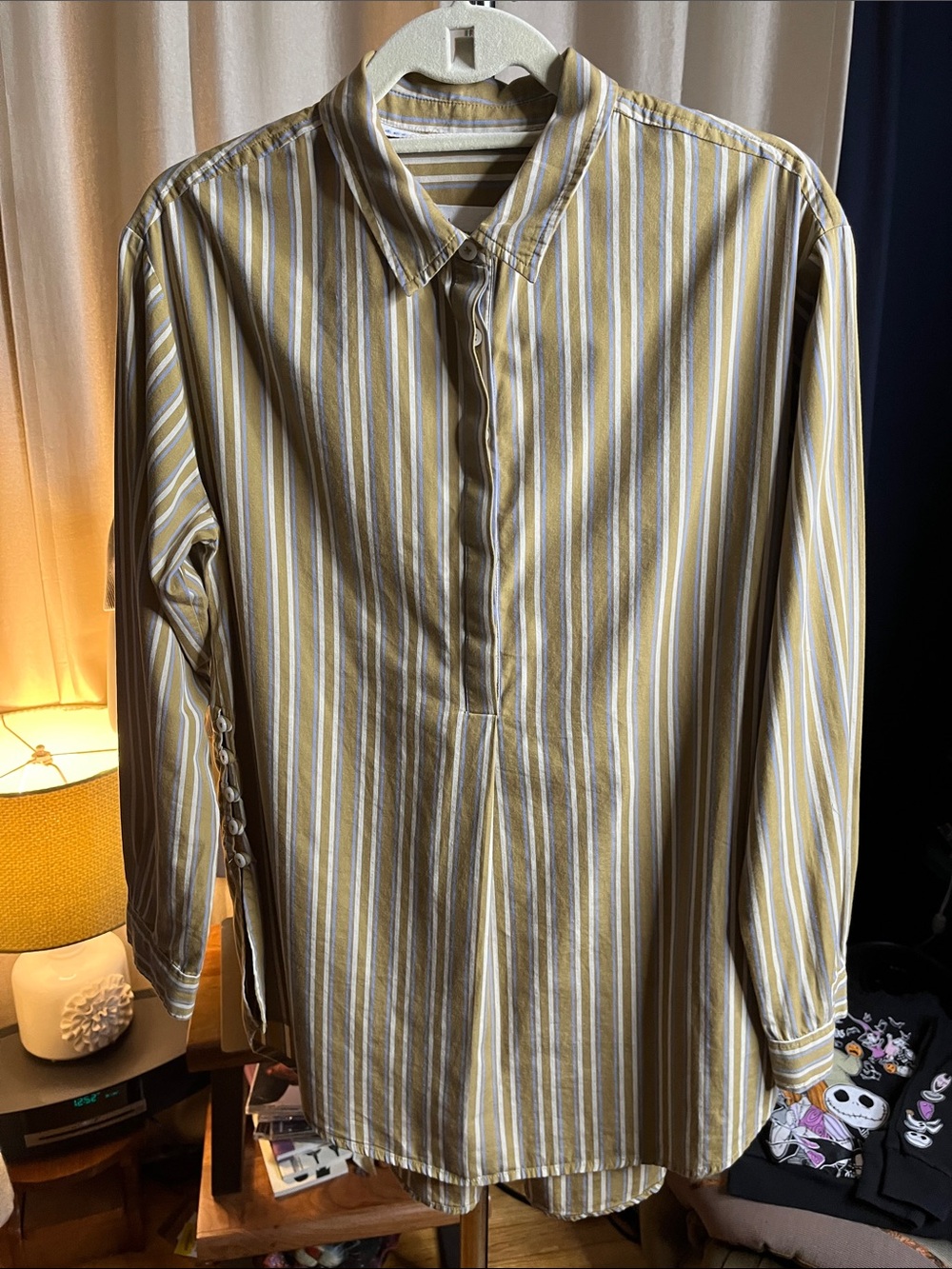 Anthropologie button pullover small tunic blouse oversized will fit up to Med